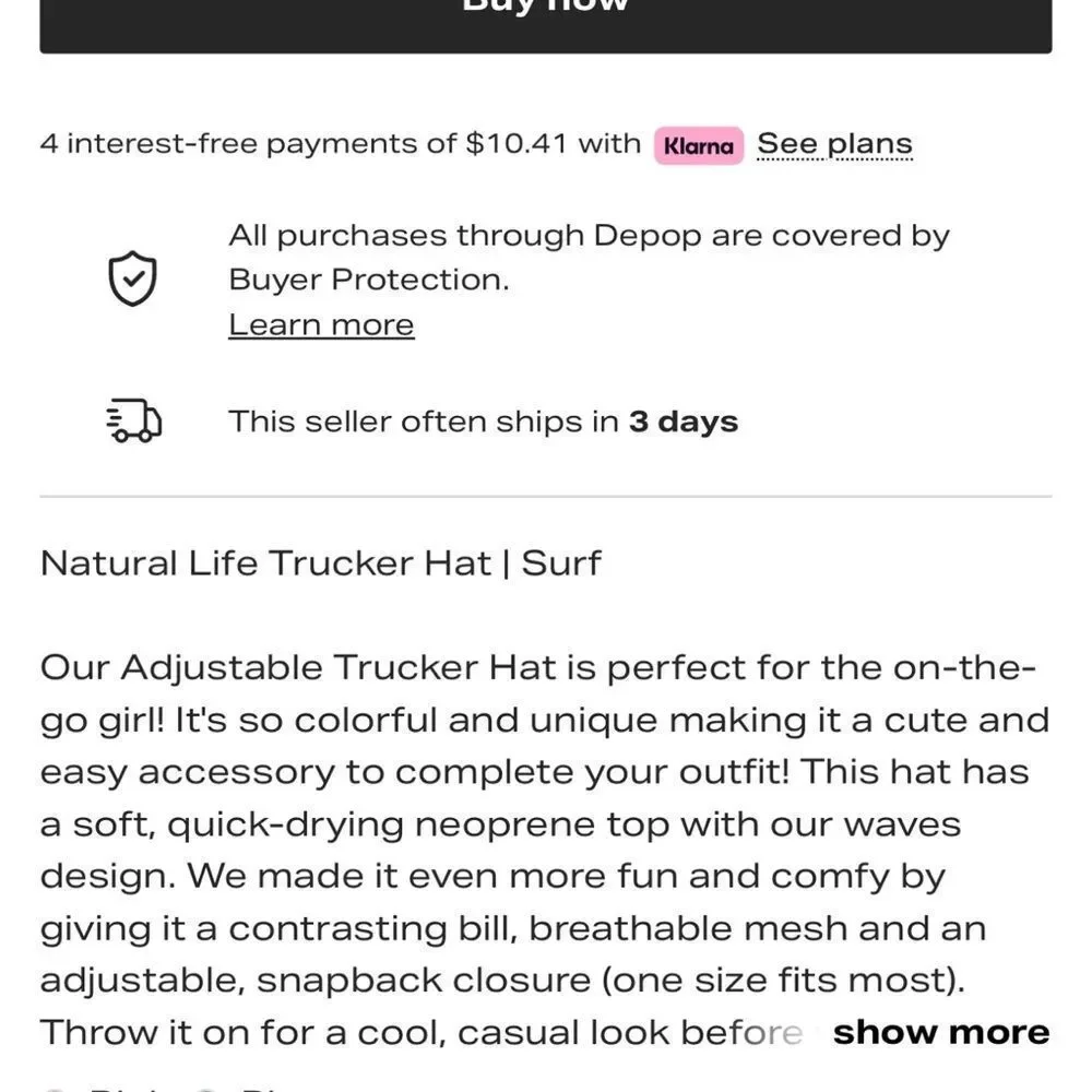 Surf Hat~  Natural Life surf logo with micro floral bohemian beach time cap NWT